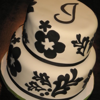 Black & White Any excuse to use my Cricut Cake! :) This cake was created for my biz partner and friend ...as we have promised to bake each other cakes on...