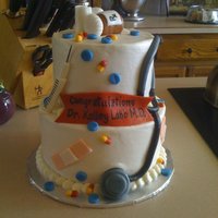 Medical School Graduation Medical School Graduation cake. Bottom tier is strawberry filled with fresh strawberry buttercream, top tier is red velvet filled with...