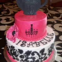 Stenciled Tea Party Cake Birthday cake for a 6-year-old's tea party. Cake was made to match the party color scheme. Strawberry bottom tier filled with fresh...