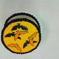 Bats! Frozen buttercream transfer. For cake class.