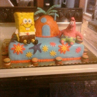 Spongebob & Patrick Cake I made this cake for my niece's birthday... Sorry the picture isn't the greatest, didn't have much time for pictures!...