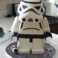 Standing Lego Stormtrooper This is a cake I made for my step-son's birthday. It's my first standing figure. I have all the info at dazeycakes.blogspot.com...
