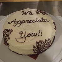 Basic Cake Had very little time but a whole lot of love! This was a very basic cake done for an administrative assistant friend of mine. I did the...