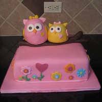 Owl Baby Shower Cake Baby shower cake to match the baby's room decor. Thank's to seedrv for help on the owls!