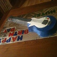 Electric Guitar Blue and black electric guitar cake all buttercream .