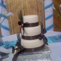 Peacock Wedding Cake Wedding cake was butter cake with pecan praline filling and Guitard white chocolate ganache icing covered with fondant