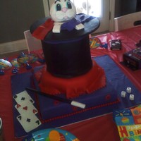 Rabbit In Hat Magicians Cake Cake for a Magicians Themed birthday party.