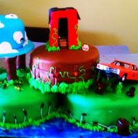 Hazzard County This was for my 4yr old nephew. He's a big fan of the movie. Vanilla cake with strawberry and pudding filling. Inside the barn is...