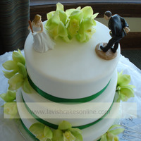 Green Orchid Themed Cake 