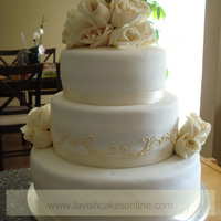 Ivory Themed Wedding Cake 