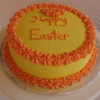 Orange And Yellow Easter Cake Buttercream decorated
