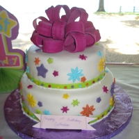 One-Derful Girl's 1St Birthday 2 Tier Cake I made this cake to go with my daughter's "One-Derful 1st Birthday" party theme. I just started taking the Wilton classes 2...
