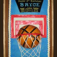 Basketball Hoop Cake I made this for a little boy who was having a sports themed party and was getting a basketball goal for his birthday. The cake is WASC with...