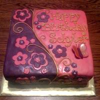 Pink & Purple Girly Cake Based on beautiful designs found on CC, thanks!