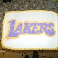 Laker's Cake This was my first time making a Laker's cake I love the way it came out.