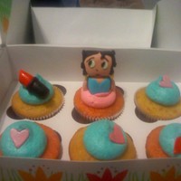 Betty Boop Fondant betty boop with fondant letters and hearts with painted silver.P.s sorry for the crummy pics,there from my cell phone.and sorry for...