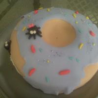 Big Donut With Spiders Made with fondx fondant. The spiders dont really have a place on the donut but i thought i was cute and i just wanted to try my new fondant...