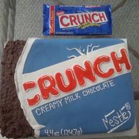 Crunch Bar Cake This was for my dads bday,he loves candy :-) Made with MMF and real cruch bar candy the i melted to make the bar part.