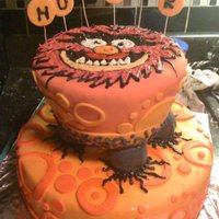 Muppets Animal Cake This is a cake inspired by the muppets character animal that i made for my little brothers 14 birthday !!