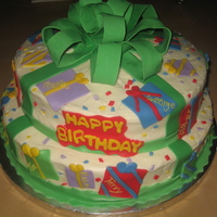 Birthday Party Made this for a corporate birthday celebration. Red Velvet cake with cream cheese frosting and filling. The decorations are made out of MMF...