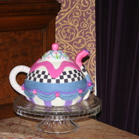 Mackensie Childs Teapot inspired by many CC members, thank you. Mackensie Childs was the inspiration for the design. It's a dark chocolate cake with...