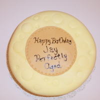 Cheese Cake yellow cake with b/c and fondant for my cheese head friend