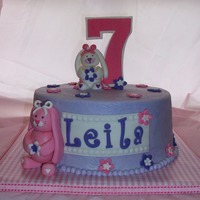 Bunny & Flowers First time I made 3d figures and I really had fun with it! Chocolate cake, chocolate BC filling, vanilla BC frosting, MMF on all...