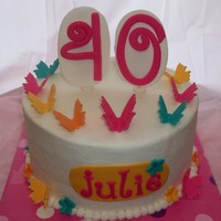 Butterflies Chocolate cake, vanilla BC, MMF decorations...first time using new PME cutters and I Love them :)