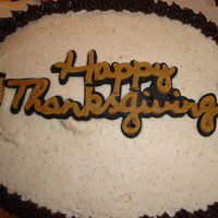 Thanksgiving Cake Decorated with fondant cutouts made from the Cricut cutter