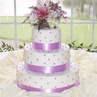 Wedding Cake With Lavender Dots 
