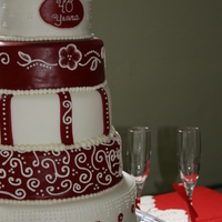 Ruby Anniversary Cake This was the cake for my mother's and father's 40th anniversary celebration. I wanted to do different designs on each tier. I had...