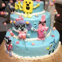 Wow Wow Wubbzy (& Friends) Wow Wow Wubbzy with friends. My first stacked cake! All Homemade cakes with MMF fondant. Characters have 50/50 MMF, gumpaste mix Bottom...