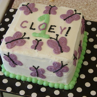 Butterfly First Birthday Cake 