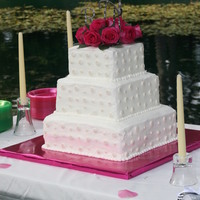 Pink Rose Wedding Cake 