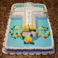 Christening Cake marble cakes with bc roses