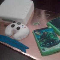 Xbox Halo Birthday Cake Was a little nervous if it would look good enough..but I don't think it turned out too shabby. :)