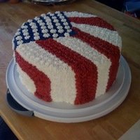July 4Th Cake Saw this cake on this site and loved the design. I didn't get the stripes quite right, I should have traced them all out before I...