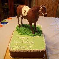Chocolate Horse Cake My daughter is totally into horses, so I molded one of her horse in latex mold and filled with milk chocolate.