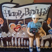 Apx Birthday Cake Cake Decorations I made for a friends husbands birthday. The cake and cupcakes were purchased (currently living in a hotel suite and dont...