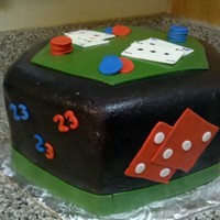 Vegas Poker Table Cake 