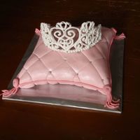 Crown On Pillow Made this for my daughter's birthday. Fondant covered pillow cake and royal icing crown following tutorials on cakecentral. Made a...