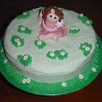 Fairy Cake This was my daugheter's birthday cake for at her daycare. It was a hummingbird cake covered in buttercream (actually the whole thing...