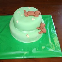 Bears Christening Cake This is the cake I made when our children were christened. Bears are fondant made in a rush the night before!