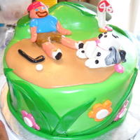 Birthday Cake For Dear Hubby My first trial on mm fondant. Not so happy with the result. MM fondant makes my puppy looks pudgy.