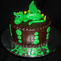 Haley's Dragon Cake Chocolate Cake with Chocolate Ganache. Dragon is all fondant.