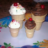 Ice Cream Cone Cupcakes Made these for a joint bday party for my niece and son. These were so much fun to make. The kids really thought they were ice cream.