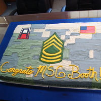 Husband's Promotion To Msg 8 cakes, red velvet, chocolate, snickerdoodle, and italian sweet creme. my bunch doesn't like fondant, so buttercream it was. cake was...