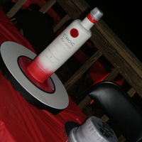 Keith's Upright Vodka Bottle Happy Birthday Keith! Vertical Ciroc Red Berry Vodka Bottle. Three tiers, with rice cereal neck, totaling 15", about 4" in...