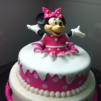 Birthday Surprise Minnie Mouse Birthday Cake I made this for my buddy's 6 year old daughter. This was my first attempt at a tiered cake-- based on many Minnie cakes on CC. But I...