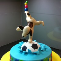 Dogga's Spots Dogga is my buddy's son's favorite stuffed animal dog-- he carries it everywhere. He also likes soccer. So I made a cake with...